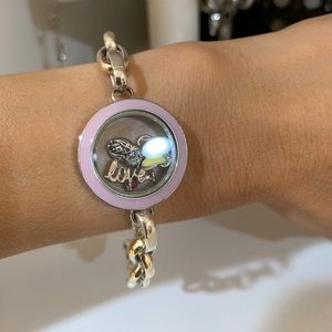 Origami bracelet with charms and face ( used)